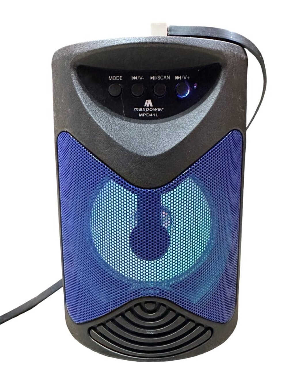 Max Power MPD41L 4 Inch Party Speaker Lights FM USB